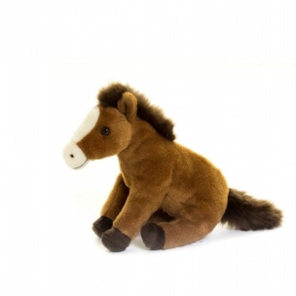 Peluche cheval brun 22 cm -