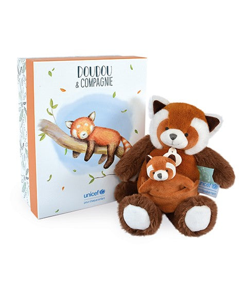 Peluche Panda roux avec bébé - 25 cm - Unicef