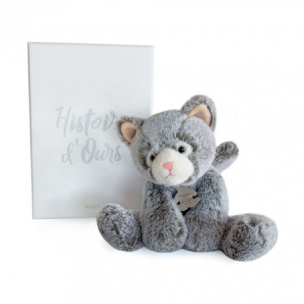 Peluche Chat gris Sweety mousse 25cm
