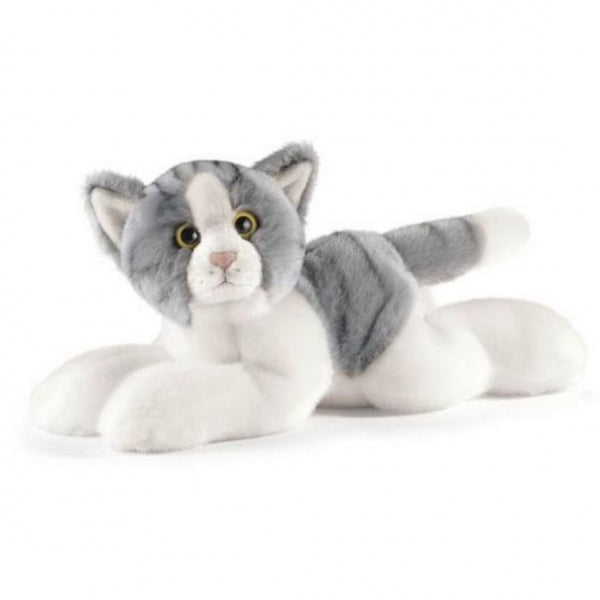 Peluche chat gris blanc 30 cm