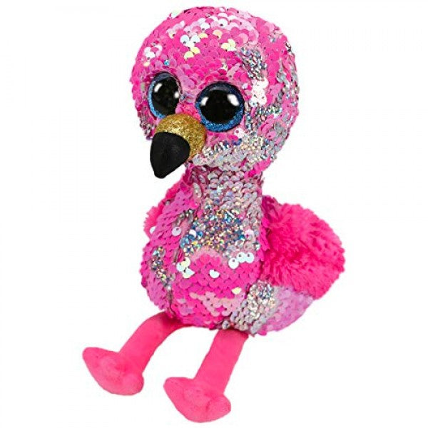 Peluche flippables flamant rose pinky15 cm