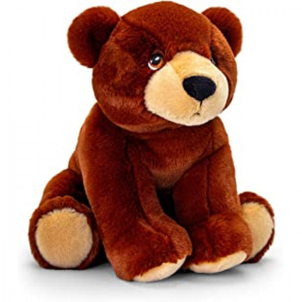 Peluche ours brun assis keleeco 25 cm