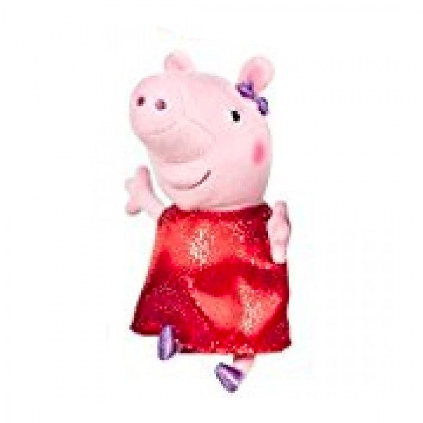 Peluche Peppa Pig robe rouge argentée 27 cm